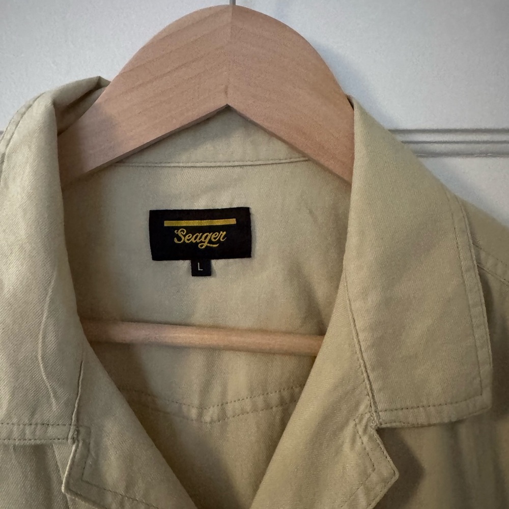 Seager Men's Light Tan Button Down Shirt - Picture 3 of 4